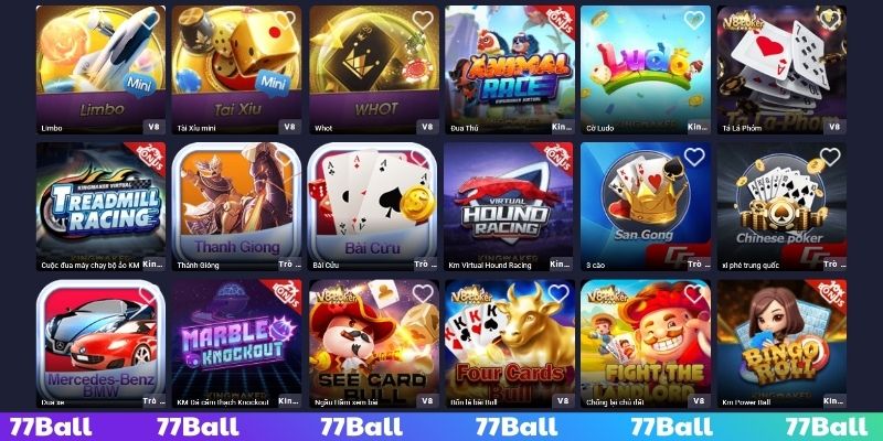 Danh mục game bài uy tín tại nhà cái 77BALL