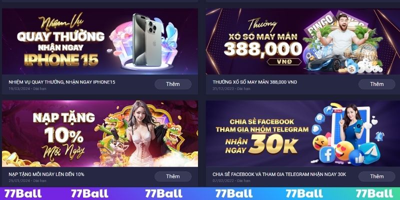 Giải đáp khuyến mãi hoàn trả trên 77BALL